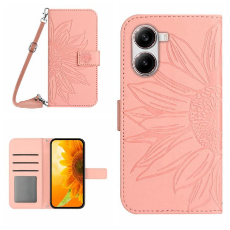 Чехол-книжка Skin Feel Sun Flower для Xiaomi Poco X7 Pro - розовый