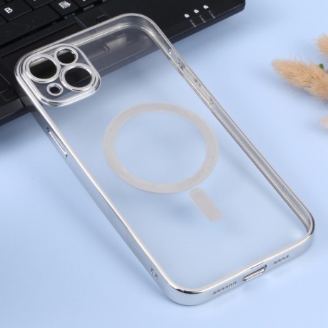 Протиударний чохол MagSafe Electroplating Straight для iPhone 14 Plus - сріблястий