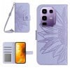 Чохол-книжка Skin Feel з малюнком соняшника на Infinix Note 50 Pro 4G / Note 50 4G - фіолетовий