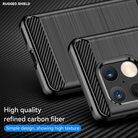 Противоударный чехол Brushed Texture Carbon Fiber на OnePlus 10 Pro 5G - черный