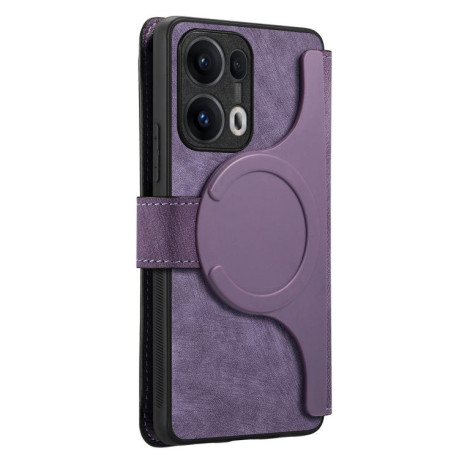 Чехол-книжка CaseNeo MagSafe RFID Anti-theft Retro Leather для OPPO Reno13 Pro - фиолетовый