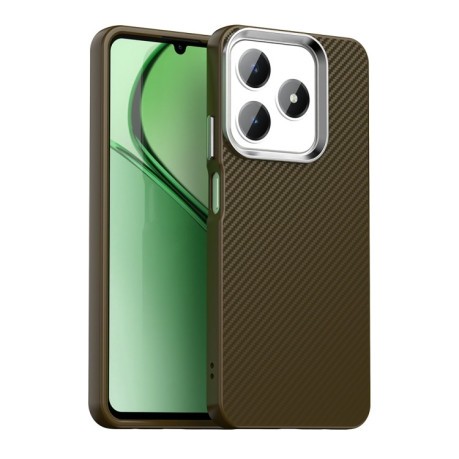 Ударозахисний чохол HMC Carbon Fiber Series IMD на Realme C61/C63/Note 60/Note 60x - коричневий
