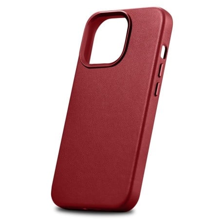 Шкіряний чохол iCarer Genuine Leather (MagSafe) для iPhone 14 Pro - червоний