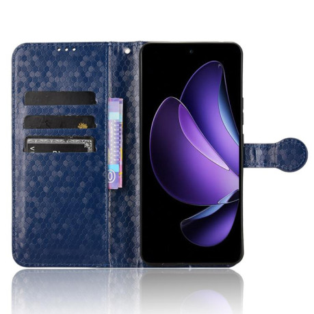 Чехол-книжка Honeycomb Dot для OPPO Reno13 F/Reno13 FS - синий