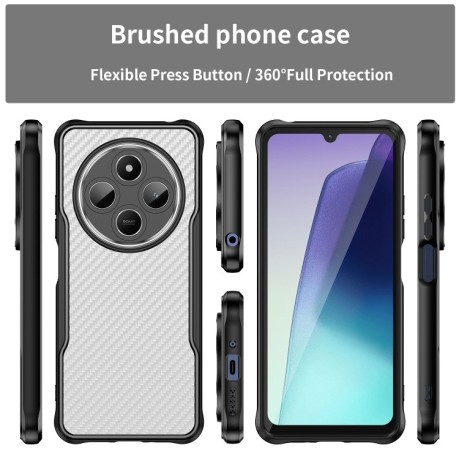 Ударозахисний чохол Carbon Fiber Texture MagSafe Translucent на Xiaomi Redmi A4 5G - чорний