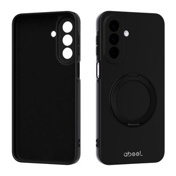 Чехол ABEEL с жидкосиликоновым покрытием и подставкой на Samsung Galaxy A27 5G — чёрный
