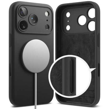 Оригинальный силиконовый чехол Ringke Silicone Magnetic с MagSafe на iPhone 17 Pro - Black