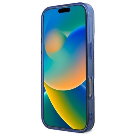 Оригінальний чохол Guess IML Peony On 4G Background MagSafe для iPhone 16 Pro - Blue