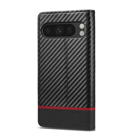Чохол-книжка LC.IMEEKE з фактурою Carbon Fiber на Google Pixel 10 / 10 Pro - Black