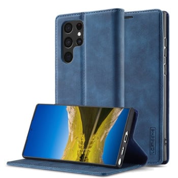 Чехол-книжка LC.IMEEKE Soft для Samsung Galaxy S22 Ultra - синий