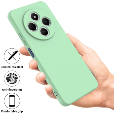 Силиконовый чехол Solid Color Liquid Silicone на Xiaomi Redmi 14C 4G/Poco C75/Redmi A4 5G - зеленый