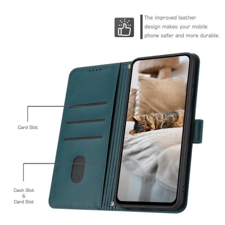 Чохол-книжка Embossed Kitten Phone Leather для OPPO A5 Pro 5G Global - зелений