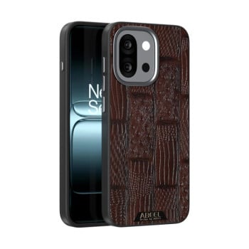 Чехол ABEEL 6D Micro Relief MagSafe Magnetic на OnePlus 13T - коричневый