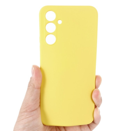 Силиконовый чехол Solid Color Liquid Silicone на Samsung Galaxy A54 5G - желтый