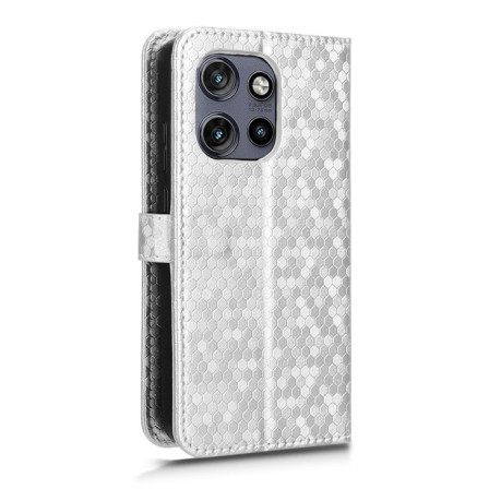 Чехол-книжка Honeycomb Dot для Motorola Edge 50 Neo / S50 5G - серебристый