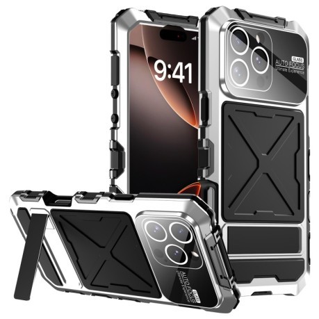 Противоударный чехол R-JUST Life Waterproof для iPhone 16 Pro Max - серебристый