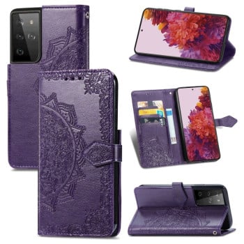 Чохол-книжка Mandala Samsung Galaxy S21 Ultra - фіолетовий