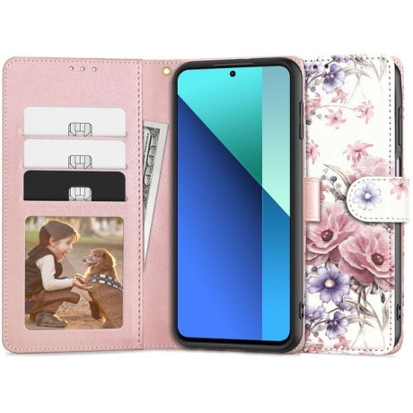 Чохол-книжка Tech-Protect Wallet Xiaomi Redmi Note 13 4G - pink flowers