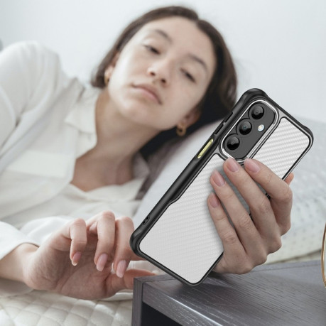 Ударозащитный чехол Carbon Fiber Texture Translucent на Samsung Galaxy A16 5G - черный