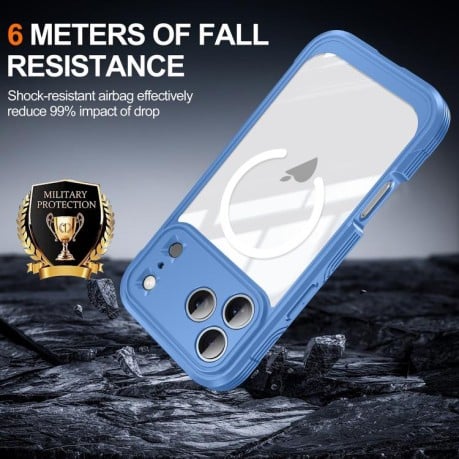 Противоударный чехол RedPepper Tempered Glass с MagSafe на iPhone 17 Pro - синий