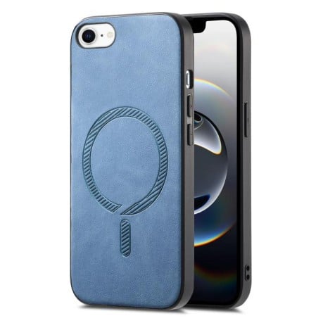 Чохол Solid Color Retro Magsafe для iPhone 16e - синій