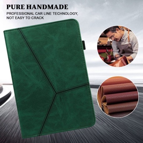 Чохол Solid Color Stripe Embossed Leather для Xiaomi Redmi Pad SE 8.7 - зелений
