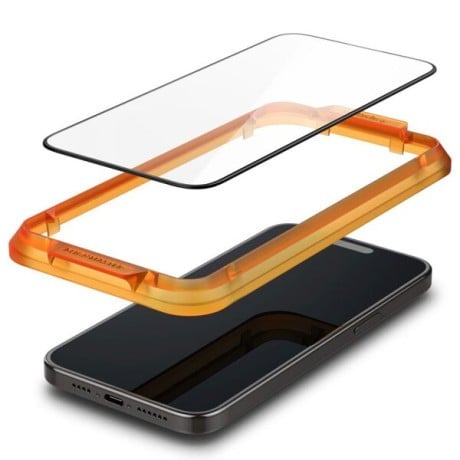 Комплект защитных стекол Spigen Alm Glass Fc для iPhone 15 Pro Max - Black