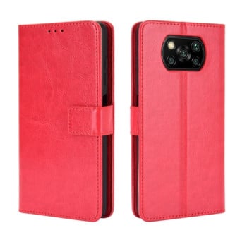 Чохол-книжка Retro Crazy Horse Texture на Xiaomi Poco X3 / Poco X3 Pro - червоний