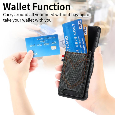 Чехол Denim Texture Leather Skin на Realme 14 Pro+ - черный