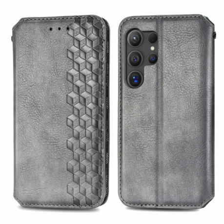 Чехол-книжка Cubic Grid для Samsung Galaxy S25 Ultra 5G - серый