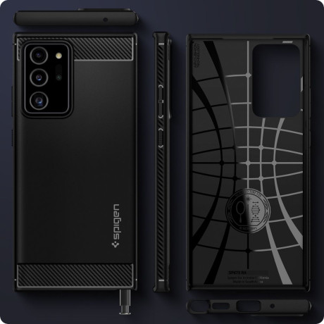 Оригинальный чехол Spigen Rugged Armor для Samsung Galaxy Note 20 Ultra Matte Black