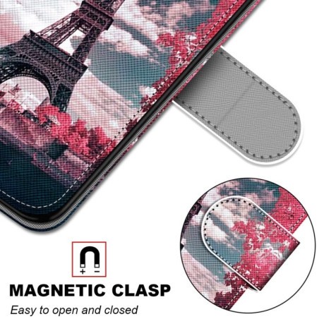 Чехол-книжка Coloured Drawing Cross для Samsung Galaxy A53 5G - Pink Flower Tower Bridge
