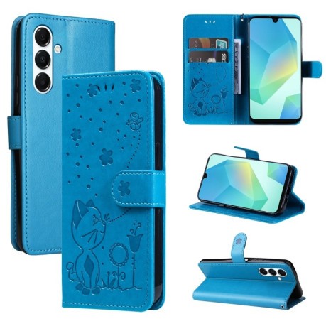 Чехол-книжка Cat Embossing Pattern на Samsung Galaxy A26 5G - синий