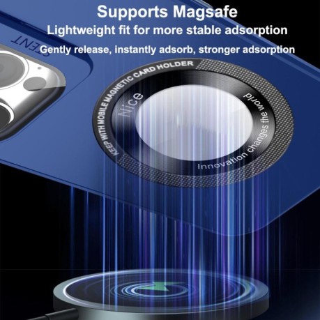 Противоударный чехол Skin Feel Magnifier MagSafe Lens для iPhone 15 Pro Max - синий
