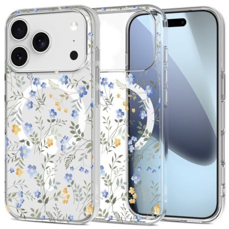 Чохол Tech-Protect FlexAir Hybrid з MagSafe на iPhone 17 Pro - Daisies with Leaves