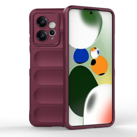 Силіконовий чохол Magic Flannel для Xiaomi Redmi Note 12 4G - винно-червоний