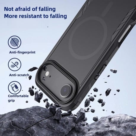 Противоударный чехол Kalebol 2 in 1 Matte с MagSafe на iPhone Air - черный