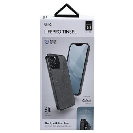 Оригинальный чехол UNIQ LifePro Tinsel на iPhone 12 Pro / iPhone 12 - черный