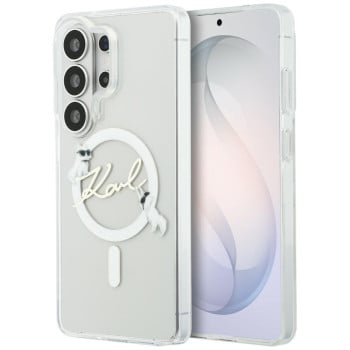 Оригинальный чехол Karl Lagerfeld IML KC Script с MagSafe для Samsung Galaxy S26 Ultra — прозрачный