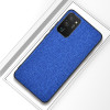 Противоударный чехол Cloth Texture на Samsung Galaxy S21 Ultra - синий