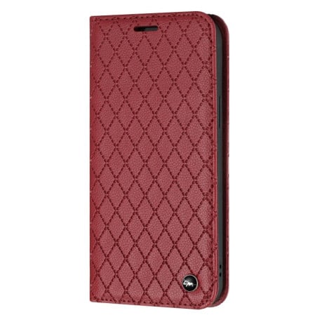 Чехол-книжка RFID Diamond Lattice для Samsung Galaxy A04s/A13 5G / M13 / F13 S11  - красный