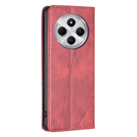 Чехол-книжка Rhombus Texture для Xiaomi Redmi 14C 4G/Poco C75/Redmi A4 5G - красный