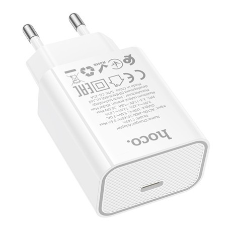 Зарядка Hoco C143A Benefit PD20W (1USB-C) - белая