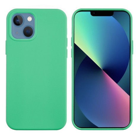Силиконовый чехол Solid Color Liquid на iPhone 14 - зеленый
