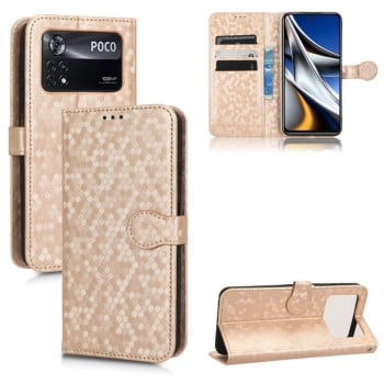 Чохол-книжка Honeycomb Dot для Xiaomi Poco X4 Pro 5G - золотий