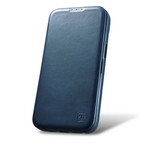 Кожаный чехол-книжка iCarer CE Oil Wax Premium для iPhone 14 Pro Max - синий