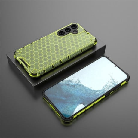 Противоударный чехол Honeycomb на Samsung Galaxy S24+ 5G - зеленый