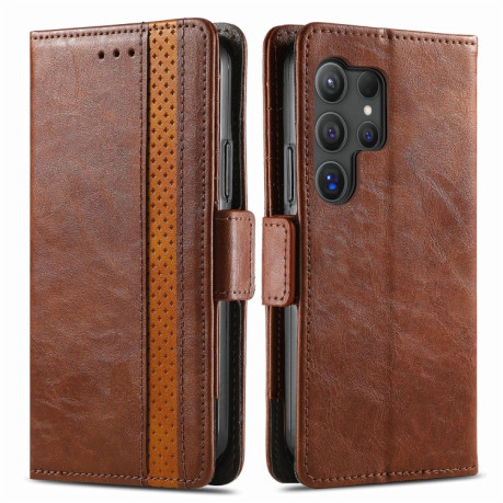 Чохол-книжка Dual-side Magnetic Buckle для Samsung Galaxy S25 Ultra 5G - коричневий