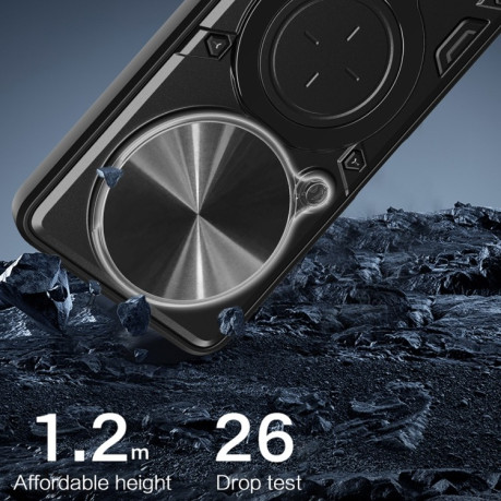 Чохол протиударний CD Texture Sliding Camshield Magnetic Holder на Redmi 14C 4G/Poco C75/Redmi A4 5G - червоний