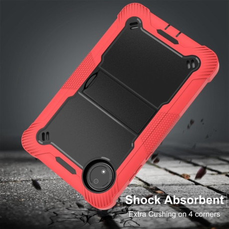 Чехол Silicone Hybrid PC Tablet Case with Holder &amp; Shoulder Strap для Xiaomi Redmi Pad SE 8.7 - Black + Red